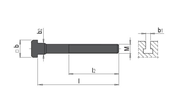 Artikel 65500900 - Schrauben DIN 787 für T-Nuten 10mm M10 x 100mm  Festigkeit 10.9