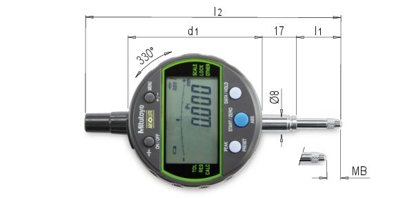 Comparateur numerique de precision MITUTOYO, 543 avec sortie de donnees  0,001 / 0,01 mm - MITUTOYO 